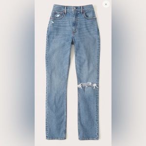 Abercrombie & Fitch Curve Love Ultra High Rise 90s Slim Straight Jean